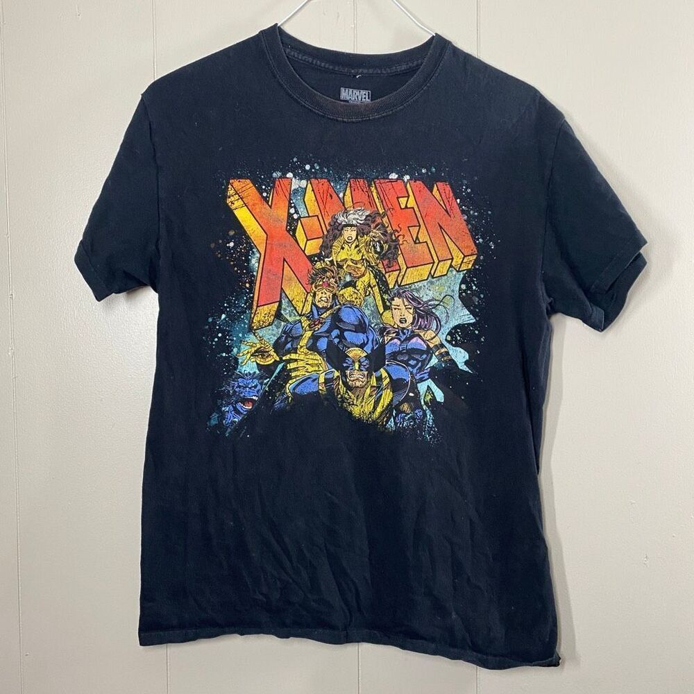 Marvel X-Men Graphic T Shirt Wolverine Cyclops Storm Black Tee Size M